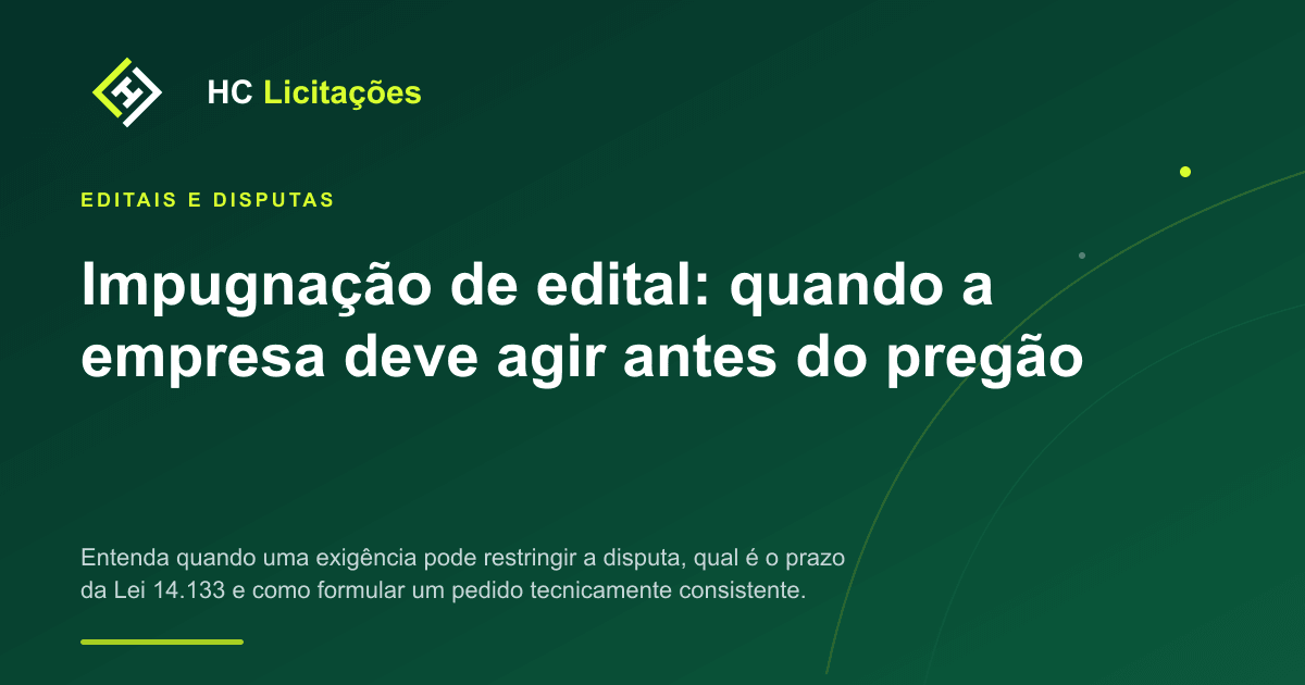 Ilustração: Impugnação de edital: quando a empresa deve agir antes do pregão